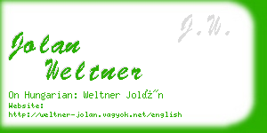 jolan weltner business card